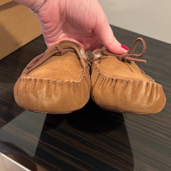 Brown Suede Moccasin Slippers - Picture 2 of 8